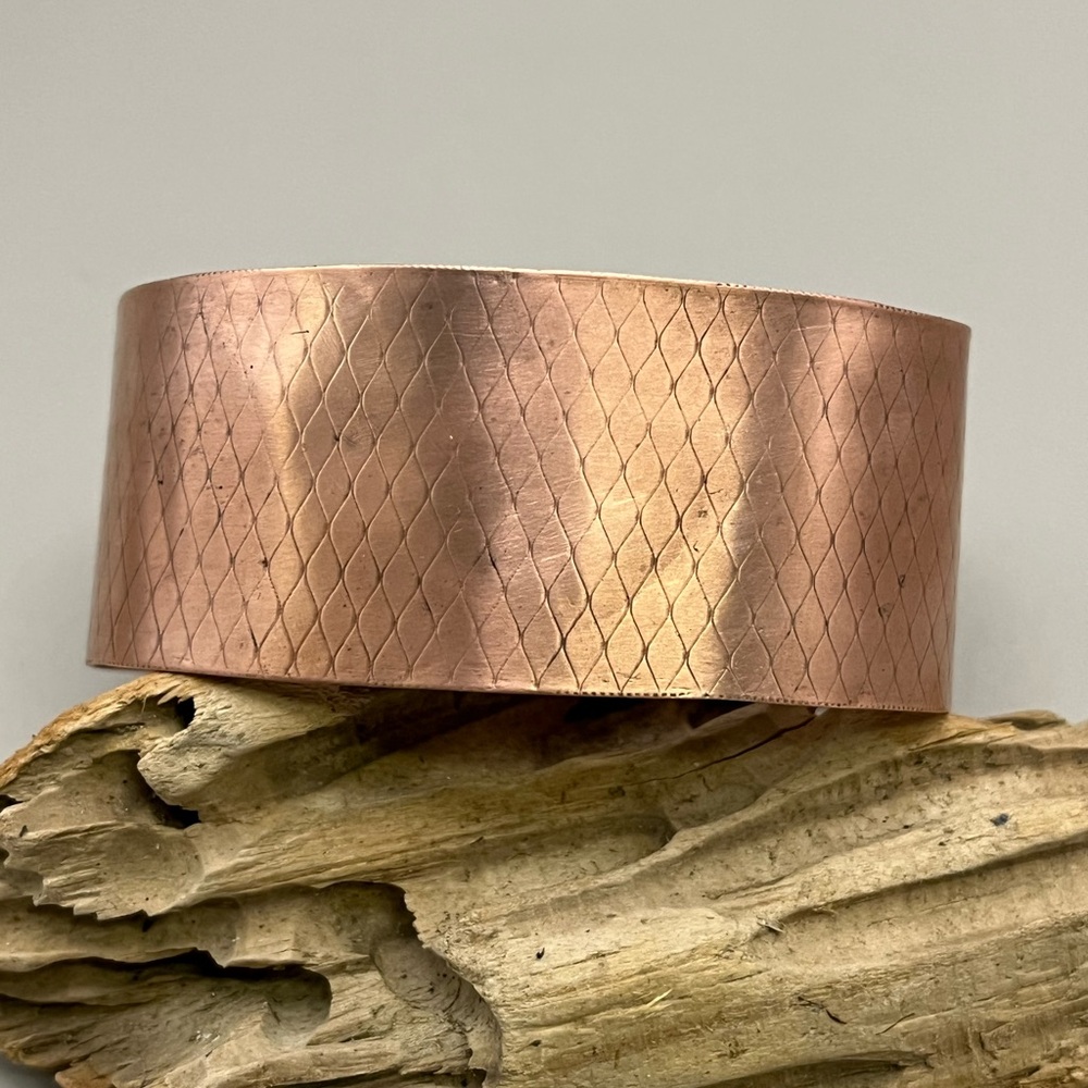 Elegant Hand Embossed Copper Bracelet